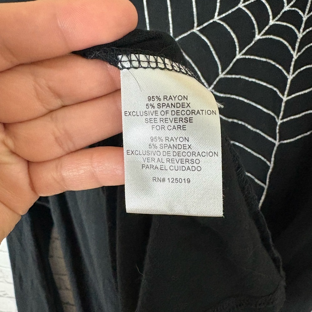 Vintage Joseph A Black Ruched Turtleneck Spider Tunic - Picture 7 of 8